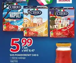 Selgros Sos pomidorowy różne rodzaje 340g Cirio oferta