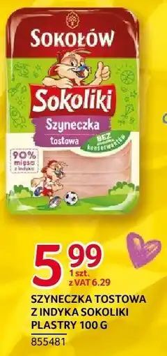 Selgros Szynka tostowa z indyka Sokoliki plastry 100g Sokołów oferta