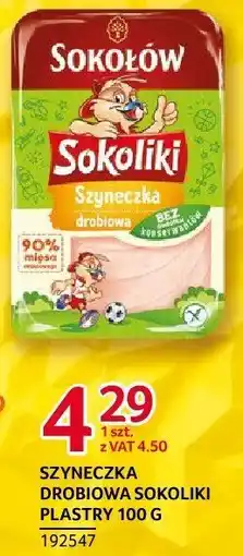 Selgros Szynka drobiowa Sokoliki plastry 100g Sokołów oferta