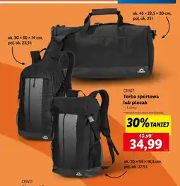 Lidl Torba sportowa Crivit oferta