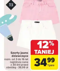 Carrefour Szorty dziewczęce oferta