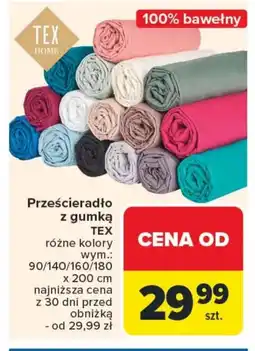 Carrefour Prześcieradło z gumką TEX oferta