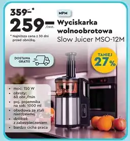 Biedronka Wyciskarka wolnoobrotowa MPM oferta