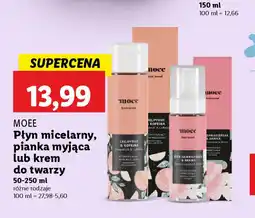 Lidl Moee Płyn micelarny, pianka myjąca lub krem do twarzy oferta