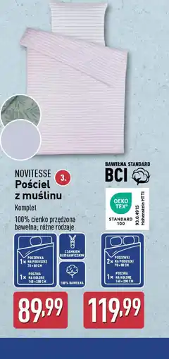 ALDI Pościel z muślinu Novitesse oferta