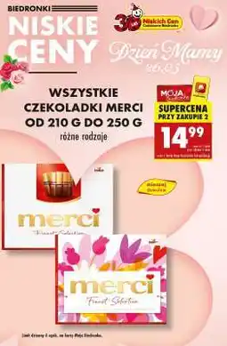 Biedronka WSZYSTKIE CZEKOLADKI MERCI OD 210 G DO 250 G oferta