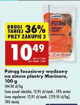 Biedronka Pstrąg łososiowy wędzony na zimno plastry Marinero, 100 g oferta