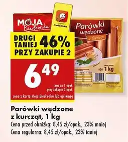 Biedronka Parówki wędzone z kurcząt , 1 kg oferta