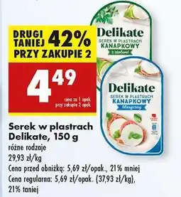 Biedronka Serek w plastrach Delikate, 150 g oferta