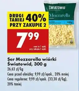 Biedronka Ser Mozzarella wiórki Światowid, 300 g oferta