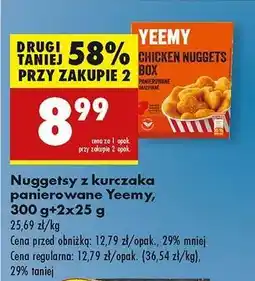 Biedronka Nuggetsy z kurczaka panierowane Yeemy, 300 g+2x25 g oferta