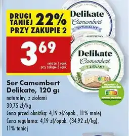 Biedronka Ser Camembert Delikate 120 g oferta