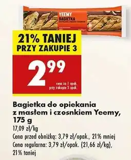 Biedronka Bagietka do opiekania z masłem i czosnkiem Yeemy, 175 g oferta
