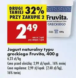 Biedronka Jogurt naturalny typu greckiego Fruvita, 400 g oferta