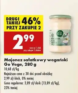 Biedronka Majonez sałatkowy wegański Go Vege 280 g oferta
