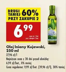 Biedronka Olej lniany Kujawski 250 ml oferta