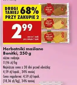 Biedronka Herbatniki maślane Bonitki , 250 g oferta
