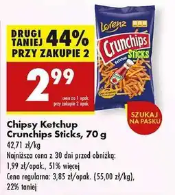 Biedronka Chipsy Ketchup Crunchips Sticks, 70 g oferta