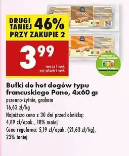 Biedronka Bułki do hot dogów typu francuskiego Pano, 4x60 g oferta