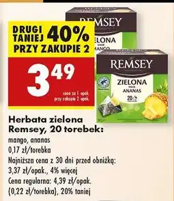 Biedronka Herbata zielona Remsey, 20 torebek oferta