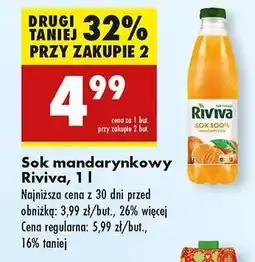 Biedronka Sok mandarynkowy Riviva, 1 l oferta