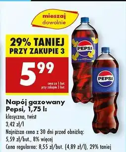 Biedronka Napój gazowany Pepsi, 1,75 l oferta