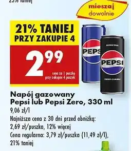 Biedronka Napój gazowany Pepsi lub Pepsi Zero, 330 ml oferta
