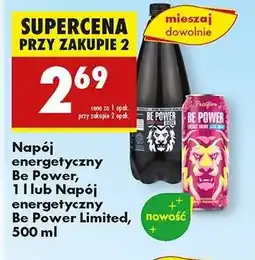 Biedronka Napój energetyczny Be Power, 1 l lub Napój energetyczny Be Power Limited, 500 ml oferta