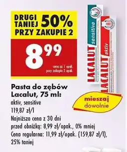 Biedronka Pasta do zębów Lacalut, 75 ml oferta