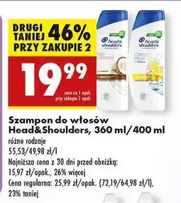 Biedronka Szampon do włosów Head Shoulders 360 ml 400 ml oferta