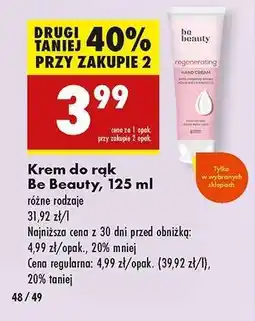 Biedronka Krem do rąk Be Beauty, 125 ml oferta