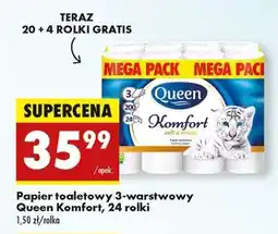 Biedronka Papier toaletowy 3-warstwowy Queen Komfort, 24 rolki oferta