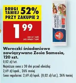 Biedronka Woreczki śniadaniowe zawiązywane Zosia Samosia 120 szt oferta