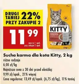 Biedronka Sucha karma dla kota Kitty, 2 kg oferta