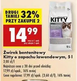 Biedronka Żwirek bentonitowy Kitty o zapachu lawendowym, 5 l oferta