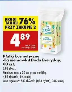 Biedronka Płatki kosmetyczne dla niemowląt Dada Everyday 60 szt oferta
