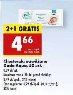 Biedronka Chusteczki nawilżane Dada Aqua , 50 szt oferta