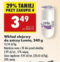 Biedronka Wkład olejowy do zniczy Lumia 240 g oferta