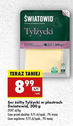 Biedronka Ser żółty Tylżycki w plastrach Światowid, 300 g oferta