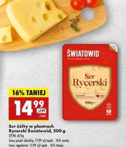 Biedronka Ser żółty w plastrach Rycerski Światowid, 500 g oferta