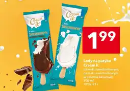 Lewiatan Lody na patyku Cream it o smaku śmietankowym w polewie kakaowej 100ml oferta