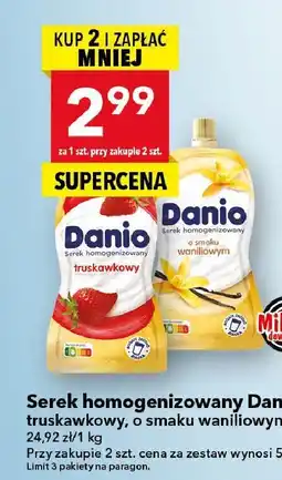 Lewiatan Serek homogenizowany o smaku waniliowym Danio 120g oferta