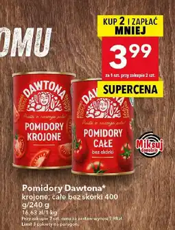 Lewiatan Pomidory całe bez skórki Dawtona 400g oferta