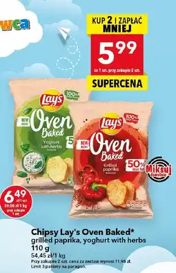 Lewiatan Chipsy Lay's Oven Baked yoghurt with herbs 110 g oferta
