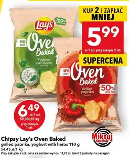 Lewiatan Chipsy Lay's Oven Baked yoghurt with herbs 110g oferta