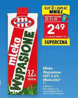 Lewiatan Mleko Wypasione UHT 3,2% 1l Mlekovita oferta