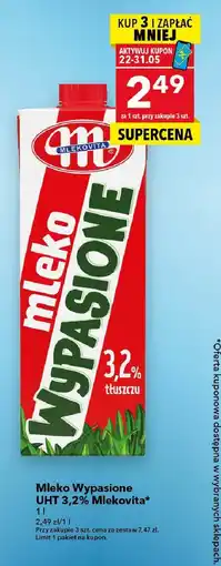 Lewiatan Mleko Wyborne UHT 3,2% 1 l Mlekovita oferta