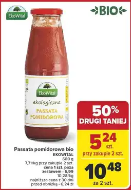 Carrefour Market Passata pomidorowa bio EKOWITAL 680g oferta