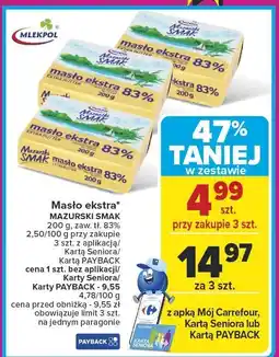 Carrefour Market Masło ekstra mazurski smak 200g Mlekpol oferta