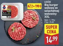 ALDI ŁUKÓW Big burger wołowy ze szlachetnej wołowiny XXL oferta